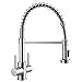 Peppermint Kitchen Taps with Pull Out Spray Dual Lever Kitchen Tap Chrome Sink Mixer Tap Spring Pull Down Faucet with Dual Function Sprayer Brass 360° Swivel Spout Commercial