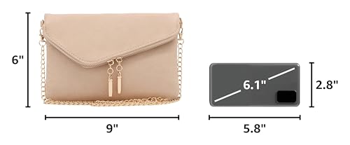 Image of FashionPuzzle Envelope Wristlet Clutch Crossbody Bag with Chain Strap