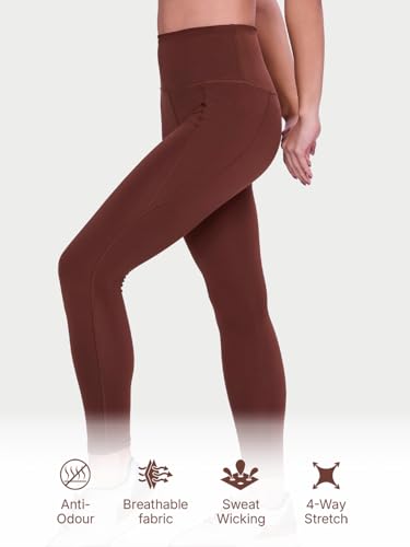 Image of Enamor High Rise 7 /8th Length Adjustable Drawstring Workout Leggings for Women - Hugged Fit, Quick Dry, Antimicrobial - A605
