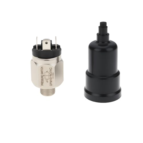 VGOL Interruptor de Presión de Aire Ajustable QPM10-NO/NC Rosca de 1/4 de Pulgada para Automatización Industrial Y Equipos Mecánicos 0,1-1 Mpa