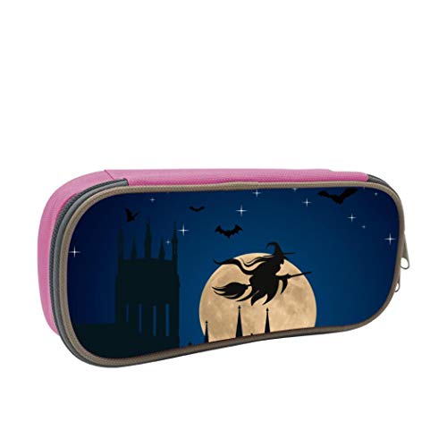 Preisvergleich Produktbild Halloween-Federmäppchen, großes Fassungsvermögen, Schreibwaren, Tasche für Kinder, Jungen und Erwachsene Einheitsgröße rose