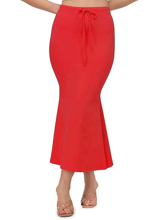 Image of Saree Shapewear Petticoat for Women Cotton Blended Lycra Body Shaper Peticoat, Long Under Skirt Dress for Saree,Stretchable Fishcut Innerwear for Ladies Saree in Party