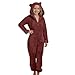 Likthione Girls Fleece Jumpsuits Kids Hooded Rompers Costume Fuzzy Cute Onesie Winter Clothes Warm Playsuit Jumper (2-Wine, 12-13 Years)