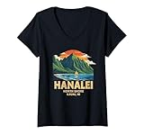 Photo Gallery donna vintage hanalei north shore kauai na pali montagne hawaii maglietta con collo a v Photo Gallery donna vintage hanalei north shore kauai na pali montagne hawaii maglietta con collo a v