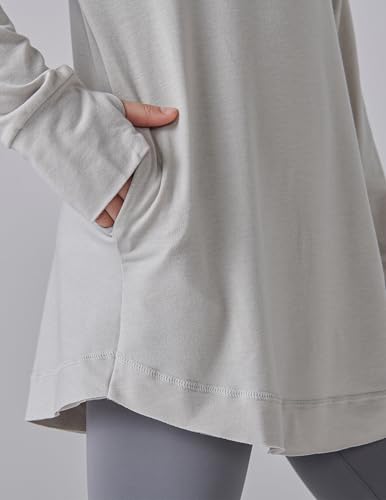 Image of Liberty Pro 2-Pack Girls' Loose Fit Long Sleeve Tunic Tops with Pockets and Thumb Holes, Casual T Shirts for Tween Kids