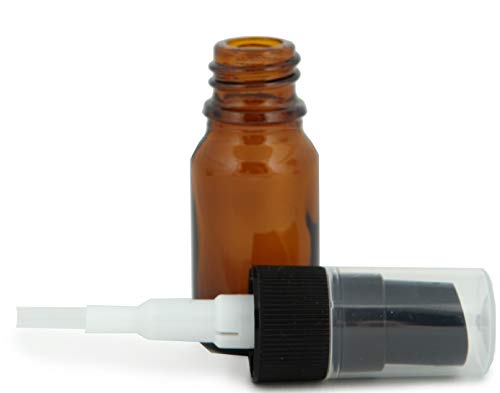 Vivaplex, 24, Amber, 10 ml (1/3 oz) Glass Bottles, with Black Fine Mist Sprayer's4