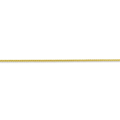 Solid 10K Yellow Gold 1Mm Wheat Foot Chain Ankle Bracelet Anklet - With Secure Lobster Lock Clasp 9" #TOP2