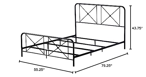 Image of Hillsdale Furniture Metal Bed with Double X Design Platform, Full, Black