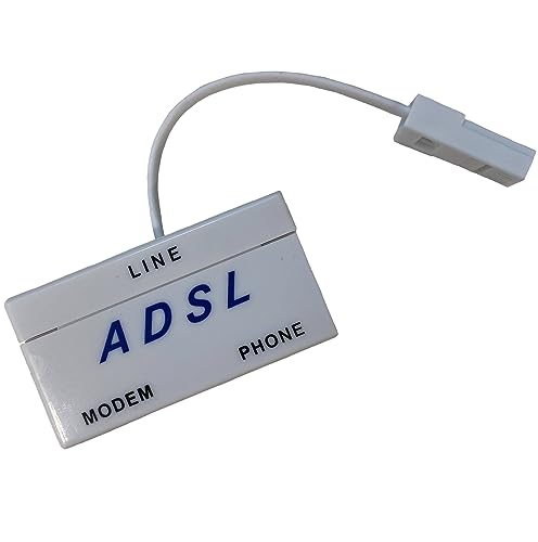 ADSL Microfilter With Lead, Inline DSL Splitter Filter For Removing Noise From Telephone Lines In-Line DSL Filter, One Device