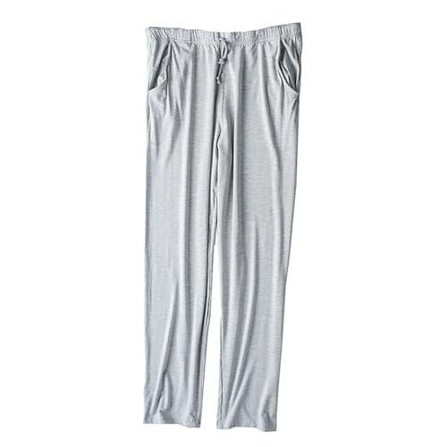 Mens Ultra Soft Pajama Pants Drawstring, Stretch Sleep Pant with Pockets Lightweight & Cozy Lounge Pj Bottoms for Men Silver