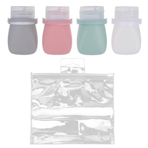 NUOLUX トラベルボトル シャンプーボトル 旅行用 30ml シリコン 軽量 トラベルセット 小さい シャンプー 詰め替え 漏れない 詰め替え 男女兼用 出張 携帯 詰め替え容器 小分け 持ち運び 4個セット 透明ポーチ付き