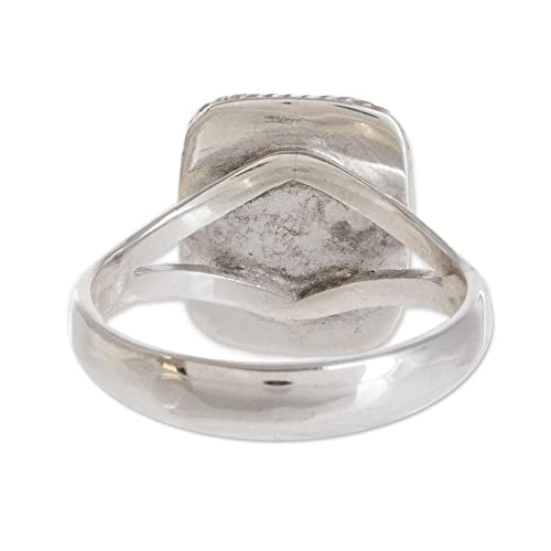 Novica Square Light Green Jade .925 Sterling Silver Cocktail Ring, Life Divine' #TOP3