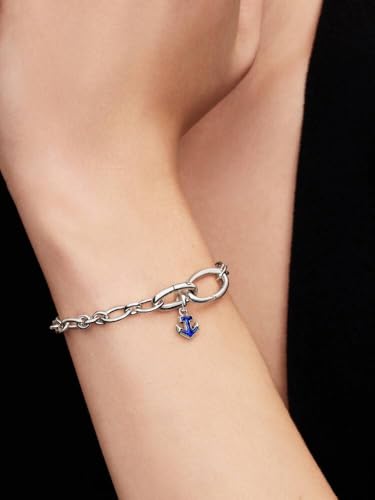 Anchor Sterling Silver Mini Dangle con imitación de lapislázuli 3
