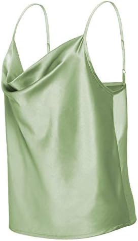 TOUTOUAI Women's Silk Satin Camisole Cowl Neck Tank Top Cami Silky Basic Tank Shirt Blouses