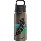 Sigg - Alu Trinkflasche Kinder - WMB ONE Bike - Für Kohlensäurehaltige Getränke Geeignet - Auslaufsicher - Federleicht - BPA-frei - Klimaneutral Zertifiziert - Sport & Schule - Grau - 0,6L