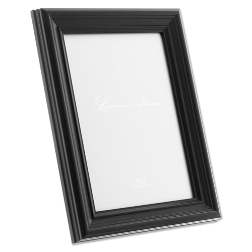 Image of Lawrence Frames Black 5x7 Classic Detailed Picture Frame