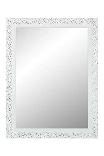 Chely Intermarket, Espejo de Pared Cuerpo Entero 30X40 cm(46,50x55,50)/Blanco-Plateado/Mod-157, Ideal para peluquerías, salón, Comedor, Dormitorio y oficinas. Fabricado en España. Material Madera.