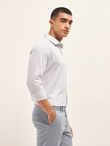 Image of THE BEAR HOUSE Men's Checked Tailored Fit Formal Shirt