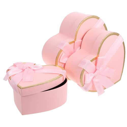 Boîte en carton en cœur rose Healvian pour mariage et Saint-Valentin