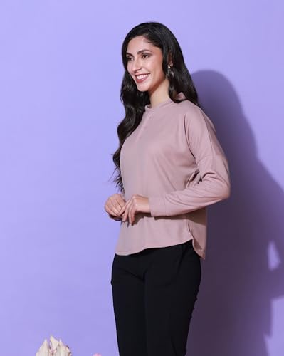 Image of Zilcon Womens Waffle (Cotton) Color Block Fashion Long Sleeve Crew Neck Spring Summer Winter Casual Loose T Shirts Tops
