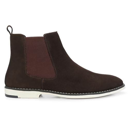 Image of Blue Leather By Centrino Genuine Leather Men's Formal and Casual Leather Boots | Versatile and Sophisticated Chelsea Boots for Every Season | Fashionable Elegant Boots for Any Occasion (3964)