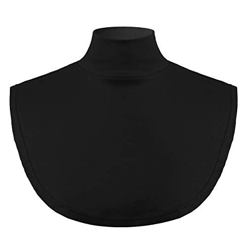 TiaoBug Detachable Cotton Half Top Collar Neck Dickey False Fake Turtleneck Neck Warmer Black One Size