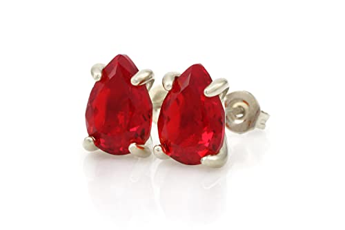 Boucles d'oreilles en argent sterling rubis rouge bijoux pierre de naissance