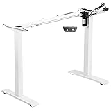 VIVO White Electric Stand Up Desk Frame Workstation, Single Motor Ergonomic Standing Height...