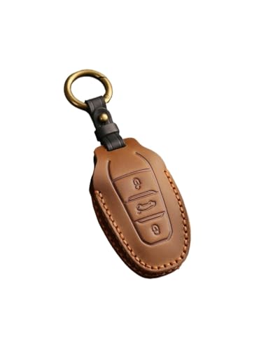 Étui de clé de voiture marron pratique au quotidien pour Peugeot 208 3008 2008