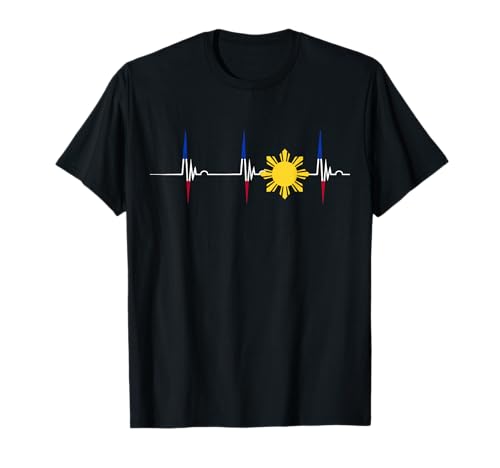 Philippines Heartbeat Pulse EKG Filipino Sun Pilipinas T-Shirt