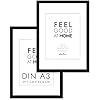 Calias® Dubbelpak (2 stuks) fotolijsten DIN A3 hout ZWART | Fotolijst 30x42cm ZWART met onbreekbaar plexiglas | Fotolijst hout
