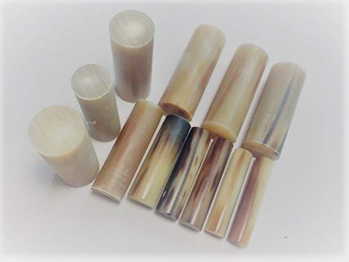 Tiger 10pcs Varied Size and Colour Water Buffalo/Yak Horn Rod Roll Blanks (Black, 2.8X6.0)