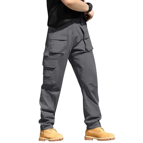 Genérico Pantalón Senderismo Hombre Pantalones Cómodos Ropa Caza Calças de Trabalho Táctico de Chandal Deportes Trabalho Pantalones Senderismo Pantalon Golf Hombre Gris XXL