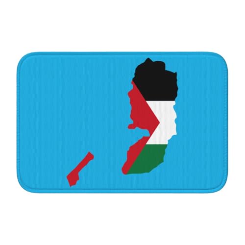Palestine Terrain Map Bathroom Rug