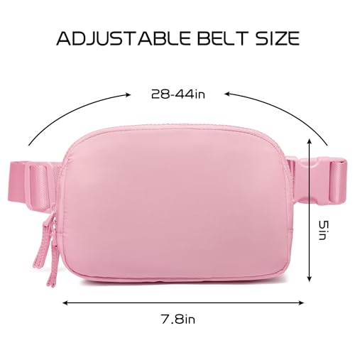 Image of Belt Bag for Women Two-Way Zipper Fanny Pack Crossbody Bags for Women Fashion Waist Packs Cross Body Fanny Pack with Adjustable Strap Gifts for Teen Girls (Pink)