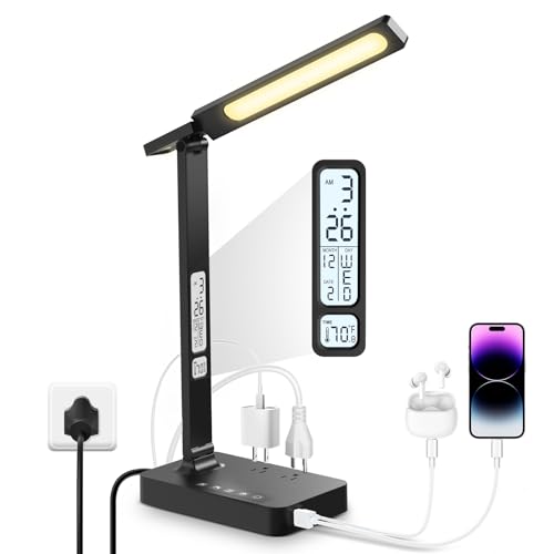 Smart LED Desk Lamp with USB Charging Port for Home Office