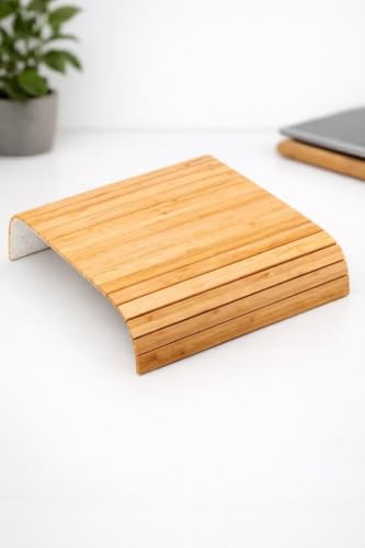 Bambu Koltuk Kolu Sehpası; Esnek Lamelli Kolçak Tepsisi, Kanepe Üstü Servis & İçecek Standı