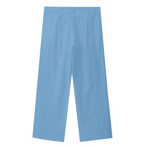 Men's Casual Beach Pants Causal Straight Wide Leg Baggy Button Trousers with Pocket Workout Athletic, M-3XL3