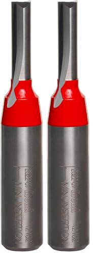 Image of Freud 12-102: 1 /4 inch (Dia.) Double Flute Straight Bit with 1 /2 inch Shank, 2-7 /8 inch Overall Length,Red (Pack of 2)