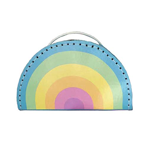 Luerme Caja de Almacenamiento Multifuncional de la Maleta pequeña de la sandía Linda del Arco Iris de los niños Cargo Fruit Viajeros de la Vendimia Mini Maletas para los niños Bolso Multiusos Cover