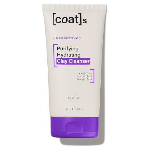 Coats Blemish Defense Purifying Hydrating Clay Cleanser for Oily Blemish-Prone Skin With Kaolin Clay Glycolic Acid & Salicylic Acid to Help Prevent Breakouts Designed For Young Skin 150 ml