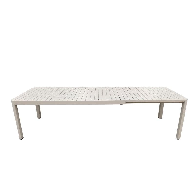 DRW Tavolo allungabile da esterno in alluminio color crema, 75 x 240 x 90 cm