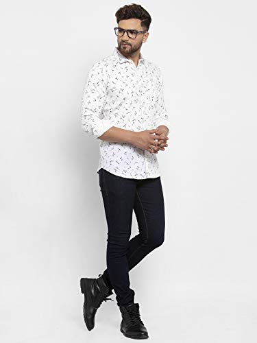 Image of Men's Cottonblend Printed Shirt White