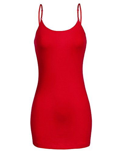 Luna Flower Women's Basic Casual Adjustable Spaghetti Cami Tank Tops