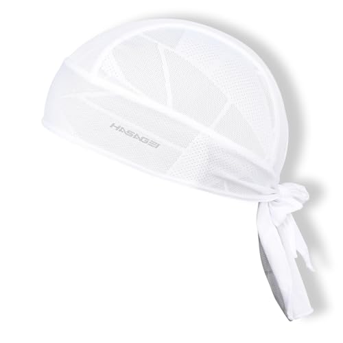 HASAGEI Cooling Do Rags Skull Caps for Men Breathable Sports Bandana Cap Durag Sweat-Wicking Helmet Liner UV Protection True White