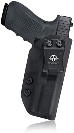 Gun Holster, Glock 21 Holsters IWB Kydex Custom Fit: Glock 21 Glock 20 (Gen 3 4 5) - Inside Waistband Concealed Carry - Adj. Cant Retention - Cover Mag-Button - Holster Case Pouch (Black, Right)