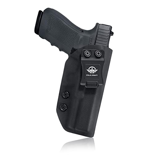 Gun Holster, Glock 21 Holsters Iwb Kydex Custom Fit: Glock 21 Glock 20 (Gen 3 4 5) - Inside Waistband Concealed Carry - Adj. Cant Retention - Cover Mag-Button - Holster Case Pouch (Black, Right) #TOP3