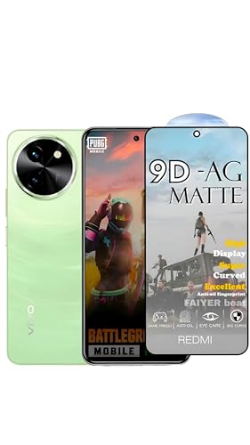 Image of Premium Tempered Glass for VIVO T3X (matte finish glass, Pack of 1) Full Screen Coverage gaming matte Screen Protector Guard (VIVO T3X)