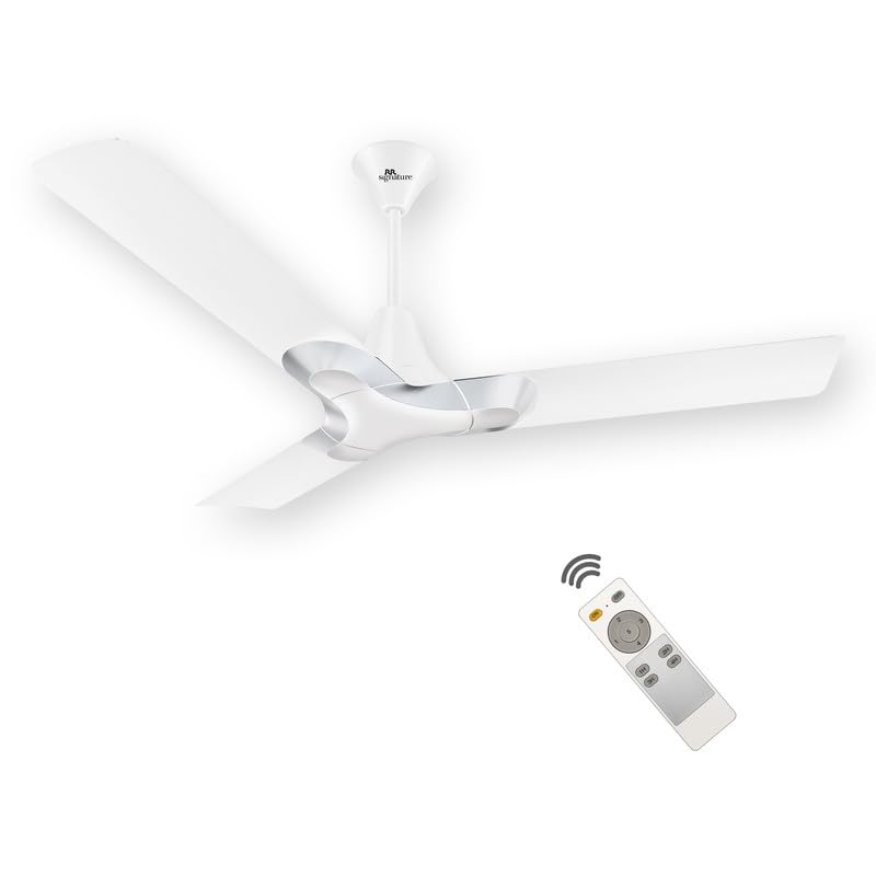 RR Signature New York Brooklyn 5 Star BLDC Ceiling Fan with Remote I High Speed I Ceiling Fan for Home Chrome White, 3 + 2 Years Warranty, Free Installation