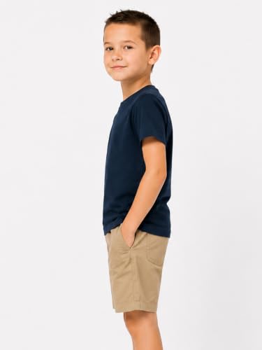 Image of LittleSpring Boys Girls T Shirt Rainbow Striped Cotton Crewneck Tees for Kids Fashion
